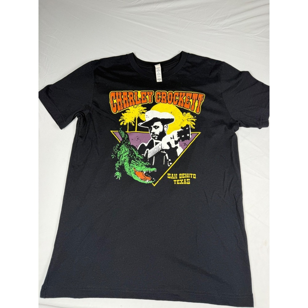 Charley Crockett San Benito Texas Black Graphic T-Shirt Mens Medium‎ Alligator